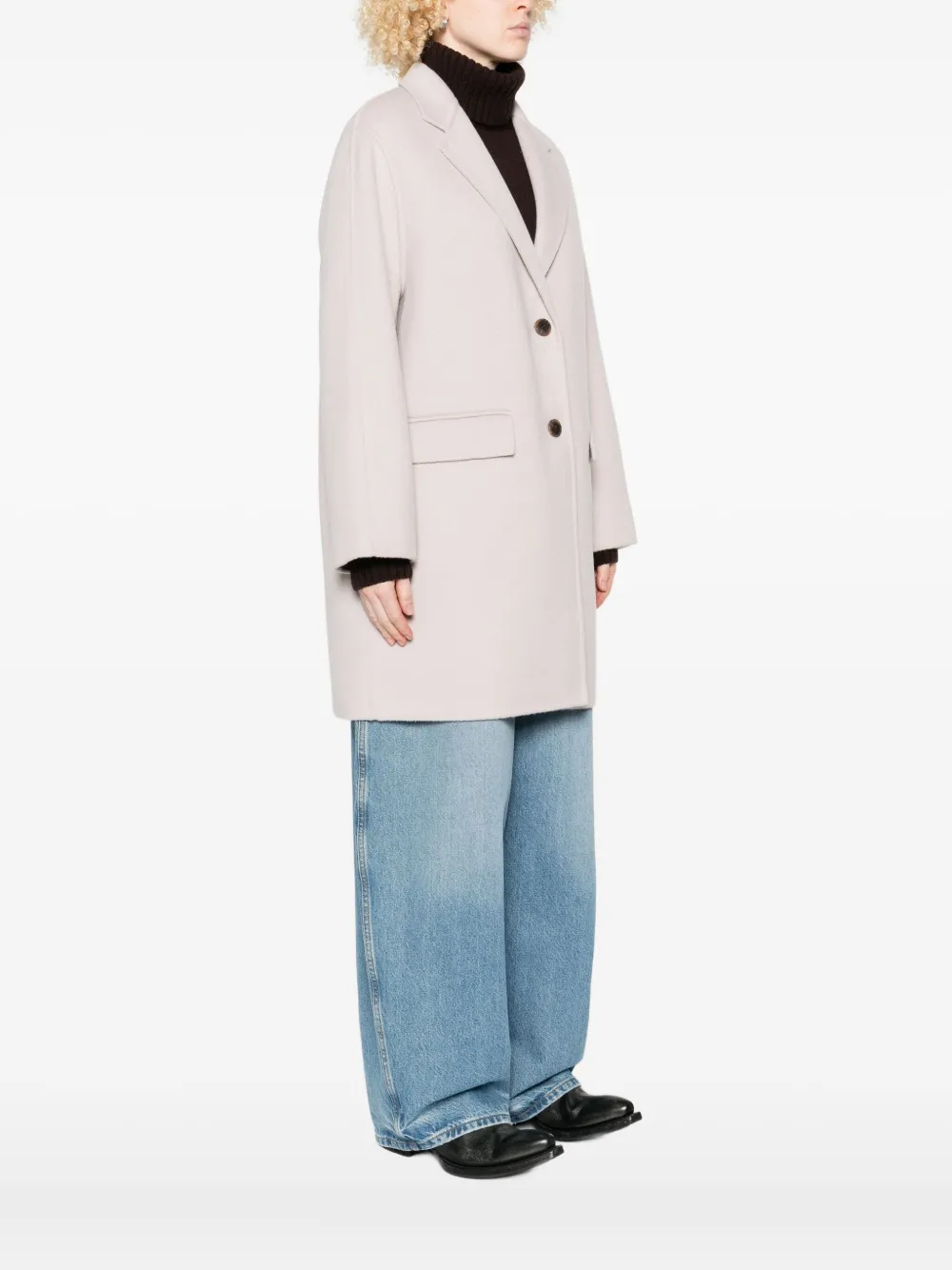 The Dynamis Studio Button-fastening Patch-pocket Coat In Pattern