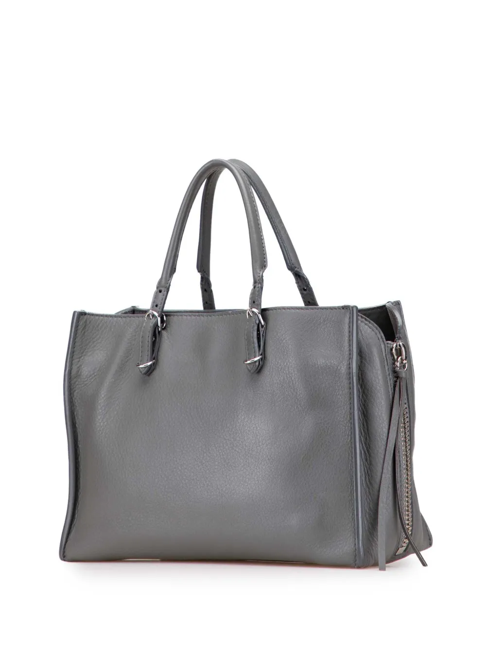Pre-owned Balenciaga 2005 Leather Papier A6 Zip Around Satchel In Gray
