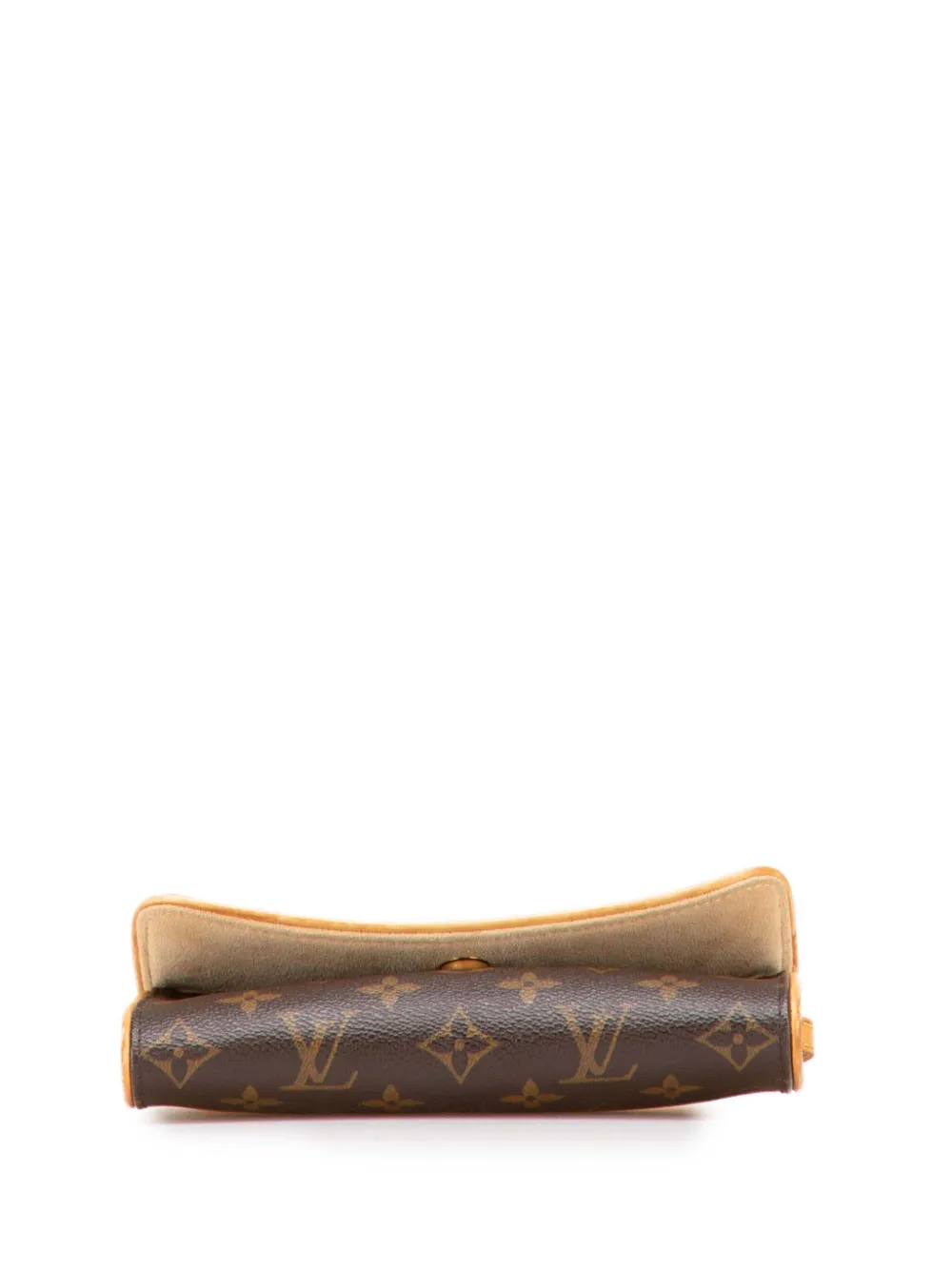 Pre-owned Louis Vuitton 1999 Monogram Pochette Twin Pm Crossbody Bag In Brown