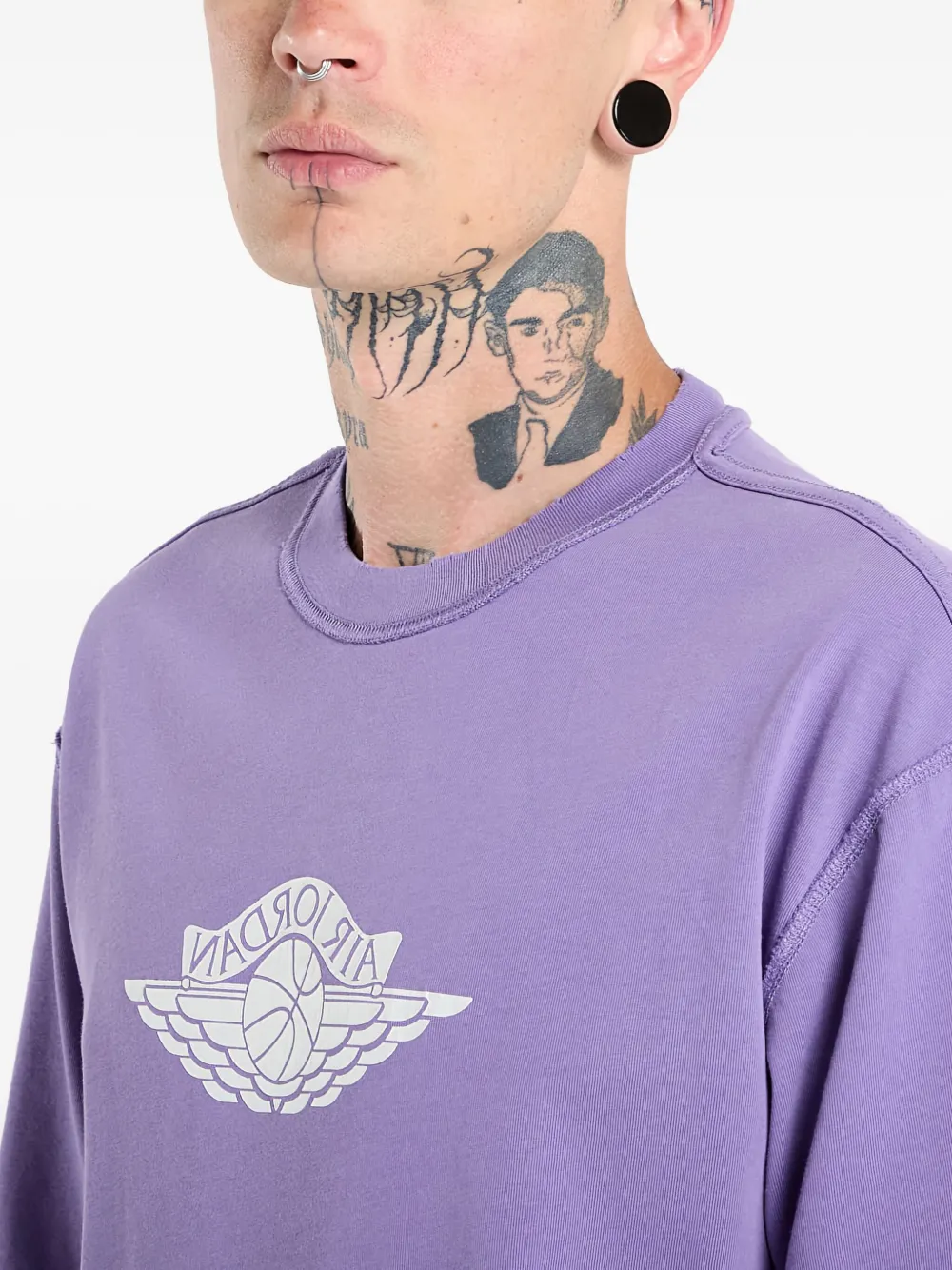 Jordan T-shirt met vleugelprint en logo Paars