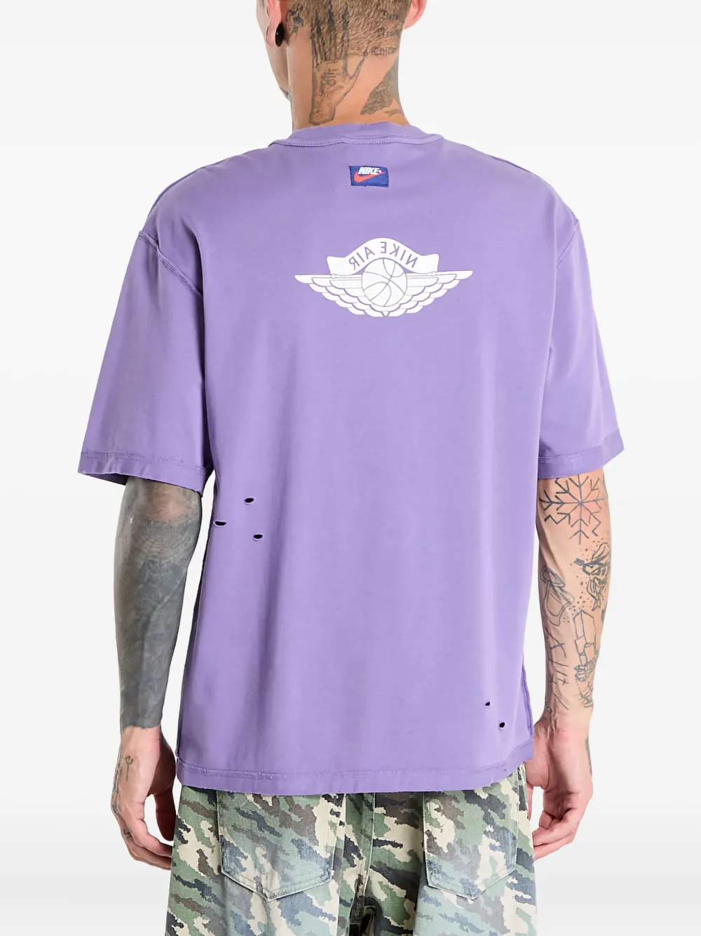 Jordan T-shirt met vleugelprint en logo Paars