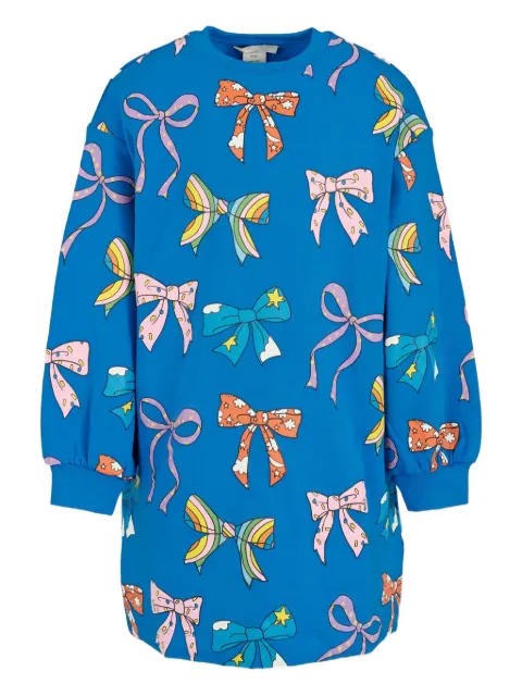 Stella McCartney Kids bow-print long-sleeve mini dress