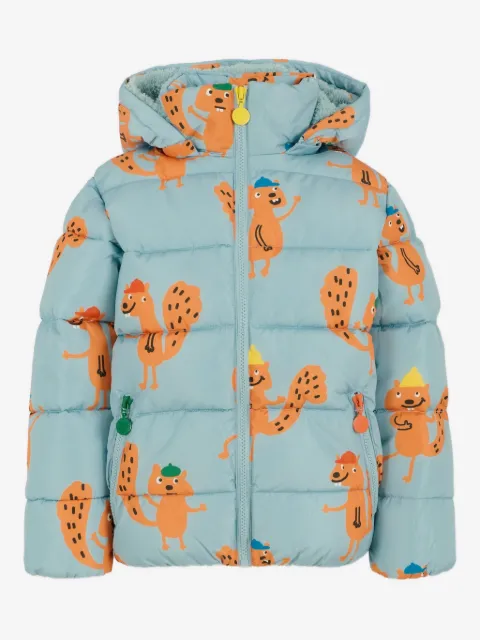 Stella McCartney Kids puffjacka med ekorretryck