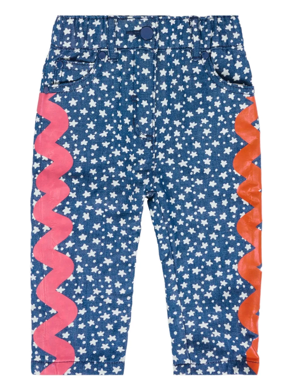 Stella McCartney Kids star-print wavy-detail jeans | Blue | Image 1