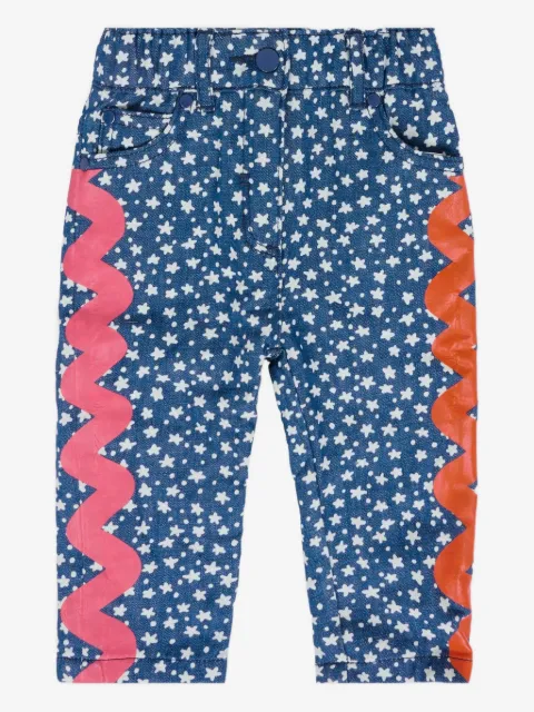 Stella McCartney Kids star-print wavy-detail jeans