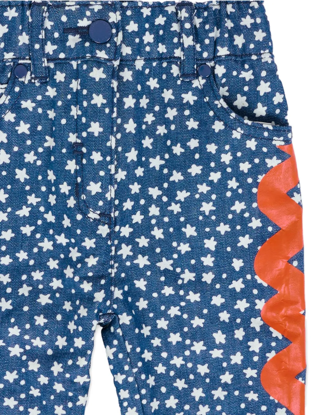 Stella McCartney Kids Jeans met sterrenprint en golvend detail Blauw