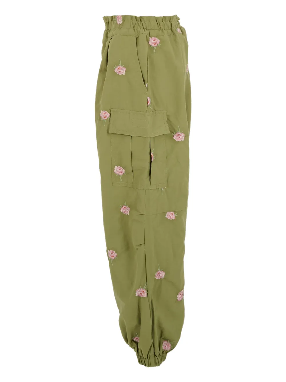 Stella McCartney Kids Cargobroek met geborduurde roos Groen