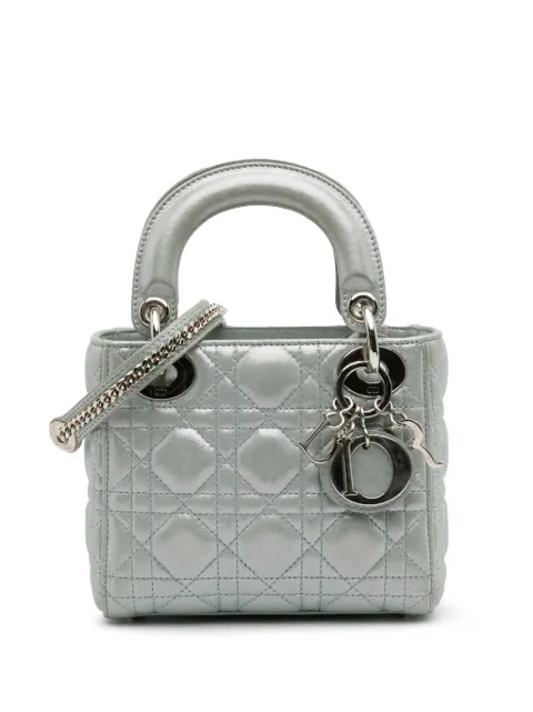 Christian Dior Pre-Owned 2016 Mini Iridescent Lambskin Cannage Lady Dior satchel