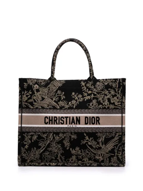 Christian Dior Pre-Owned Borsa tote Jardin d'Hiver Book grande in tela ricamata 2022