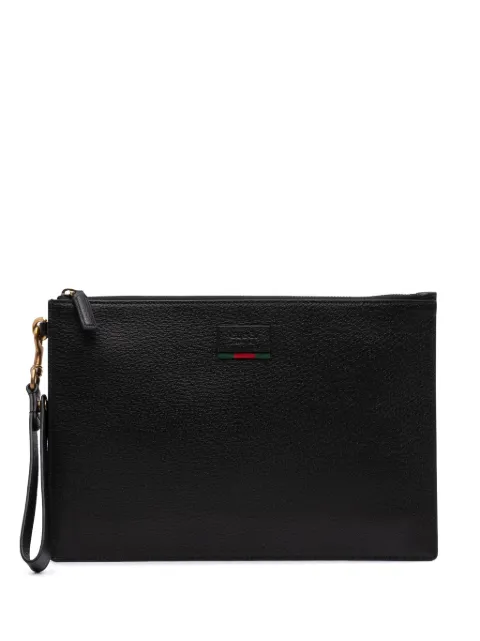 Gucci Pre-Owned 2000-2015 Leather Web Agora clutch bag