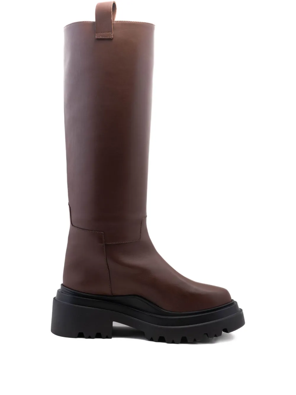Plan C Laarzen met plateauzool en ritsdetail Bruin