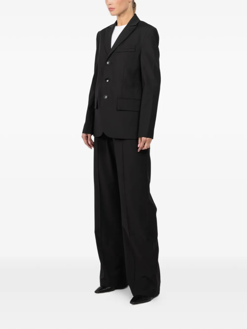  Tibi Button-fastening Flap-pocket Blazer - Black 