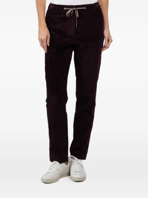 Eleventy drawstring corduroy trousers