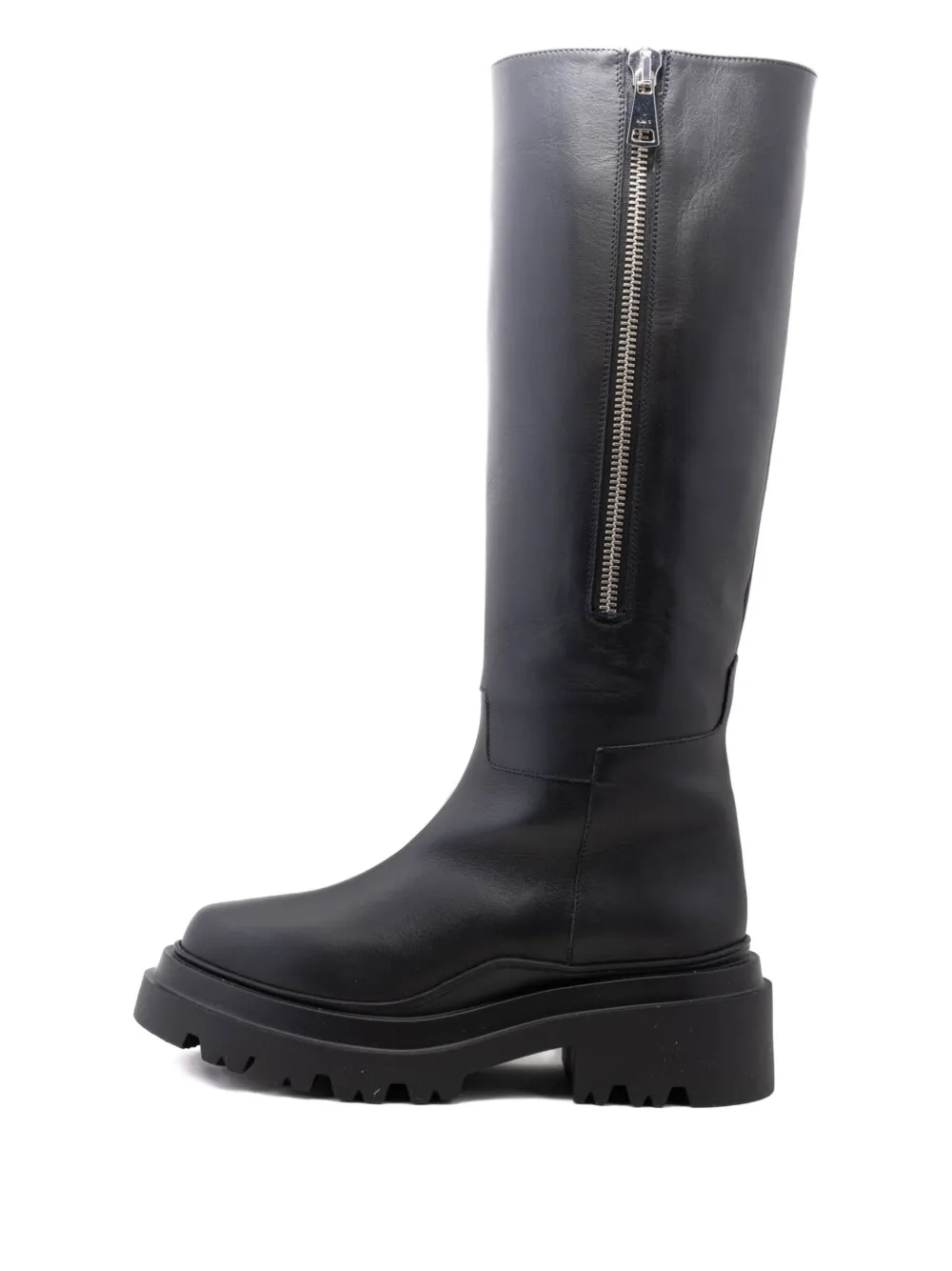 Plan C Zip-detail Platform Boots In Black