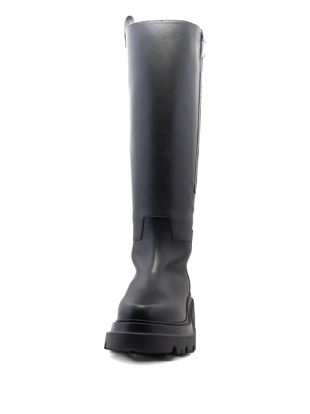 Plan C Zip-detail Platform Boots In Black