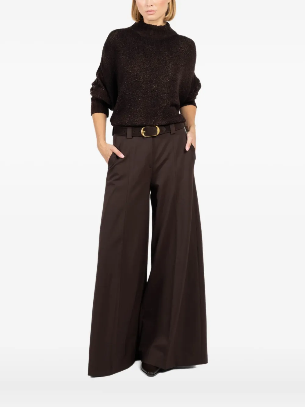 Avant Toi metallic mock-neck sweater | Brown | Image 1