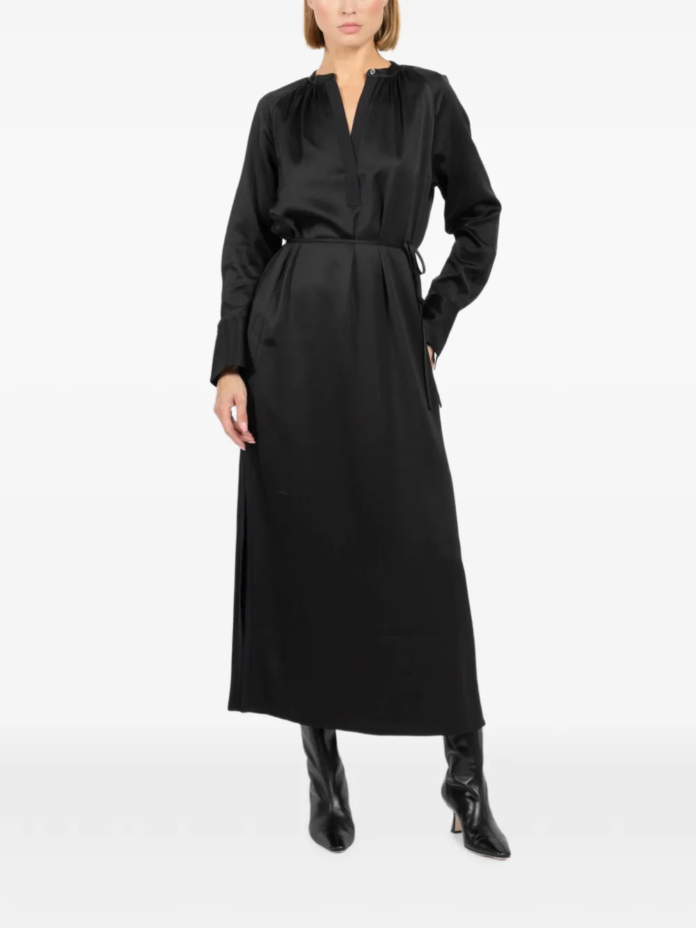 Filippa K side-slit tied dress - Zwart