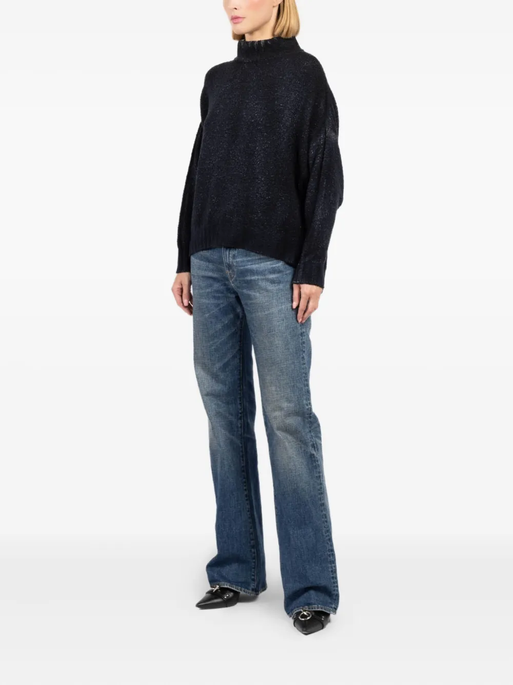 Avant Toi mock-neck sparkle knit sweater | Knitted Sweaters | Image 2