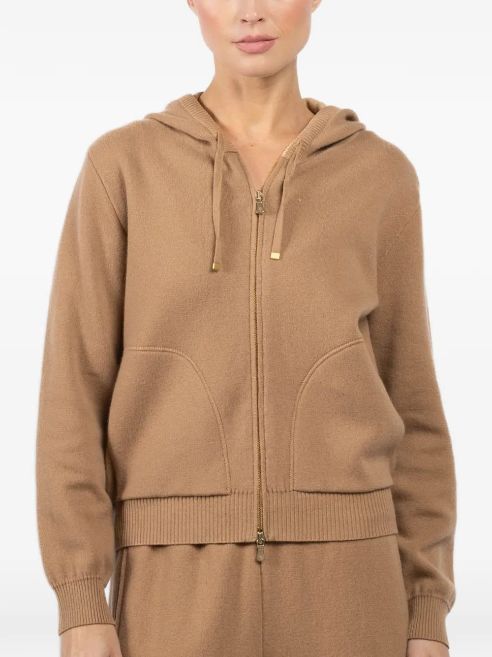 Eleventy hooded zip sweater - Brown