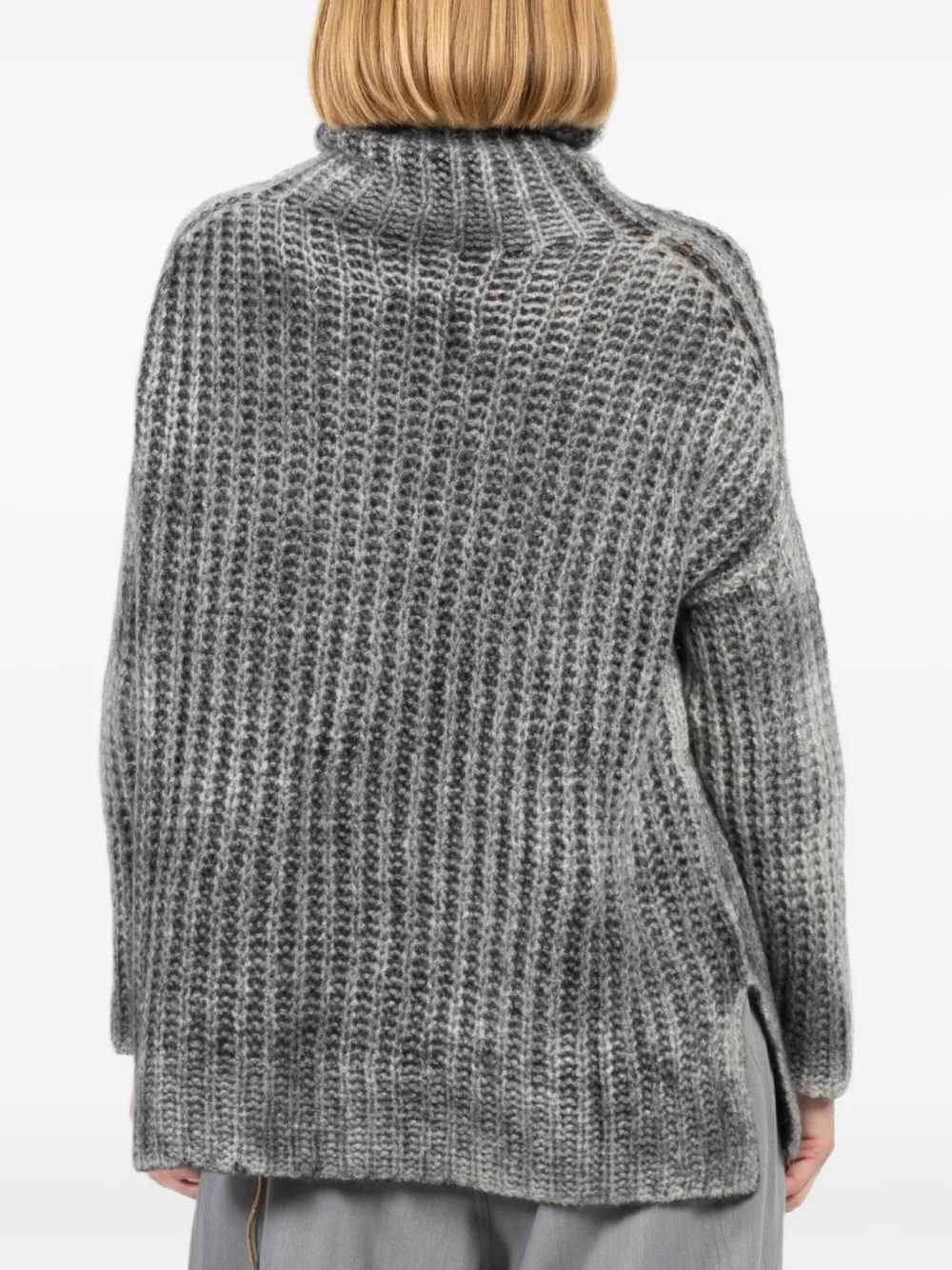 Avant Toi Ribbed Turtleneck Sweater In Gray