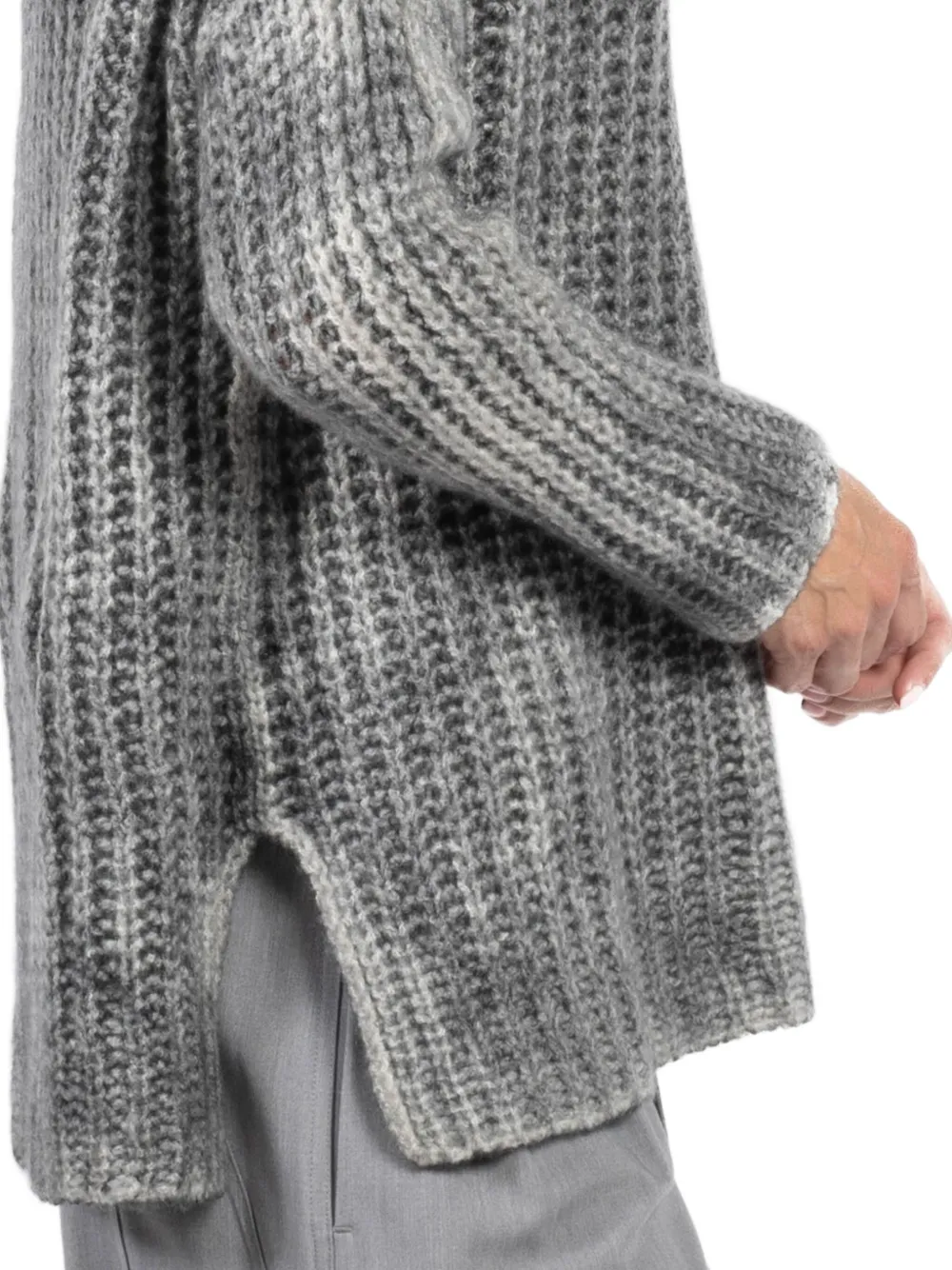 Avant Toi Ribbed Turtleneck Sweater In Gray