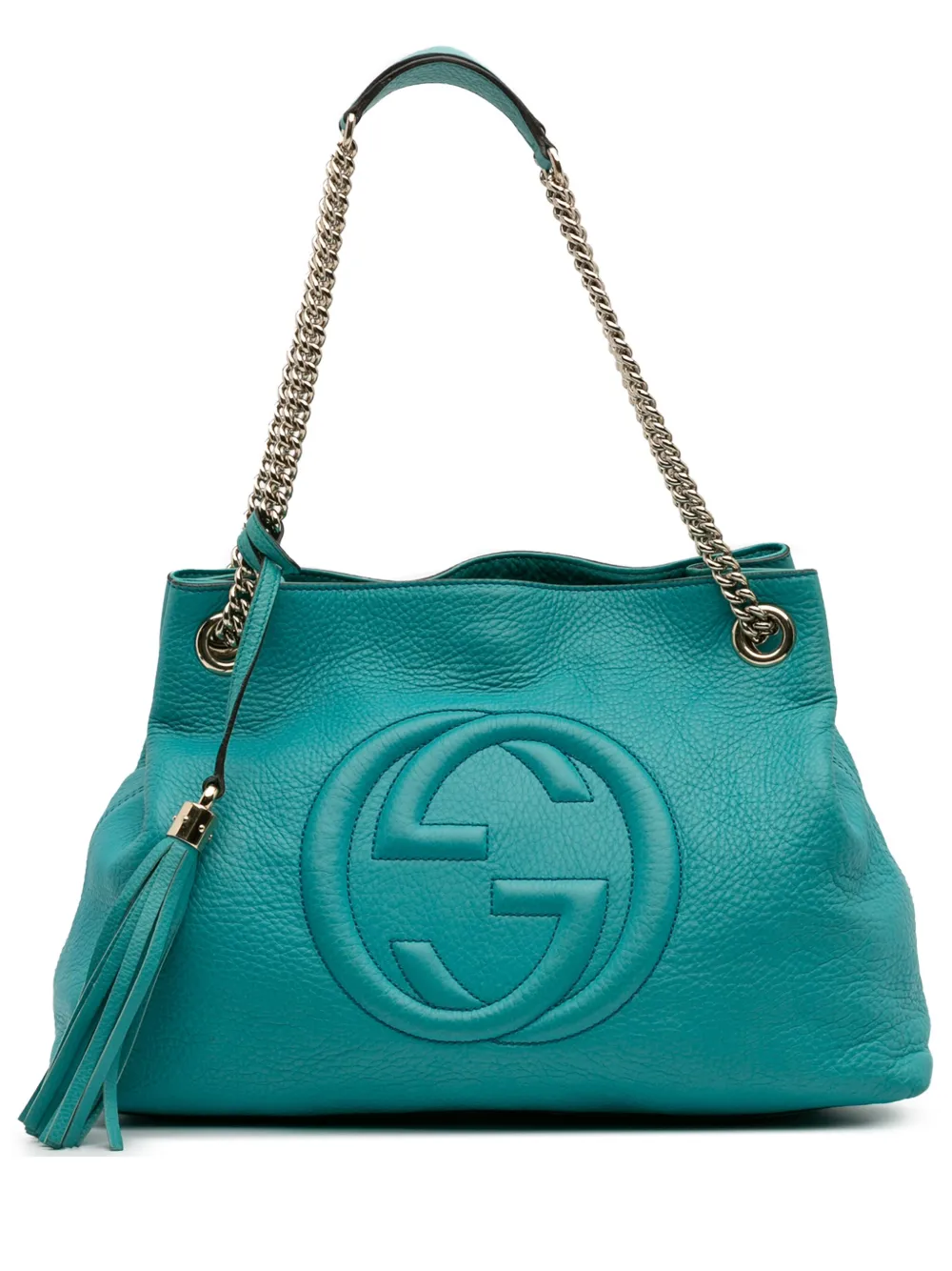Gucci Pre-Owned 2016-2025 Medium Leather Soho Chain tote bag - ブルー Gucci Pre-Owned 2016-2025 Medium Leather Soho Chain tote bag - ブルー
