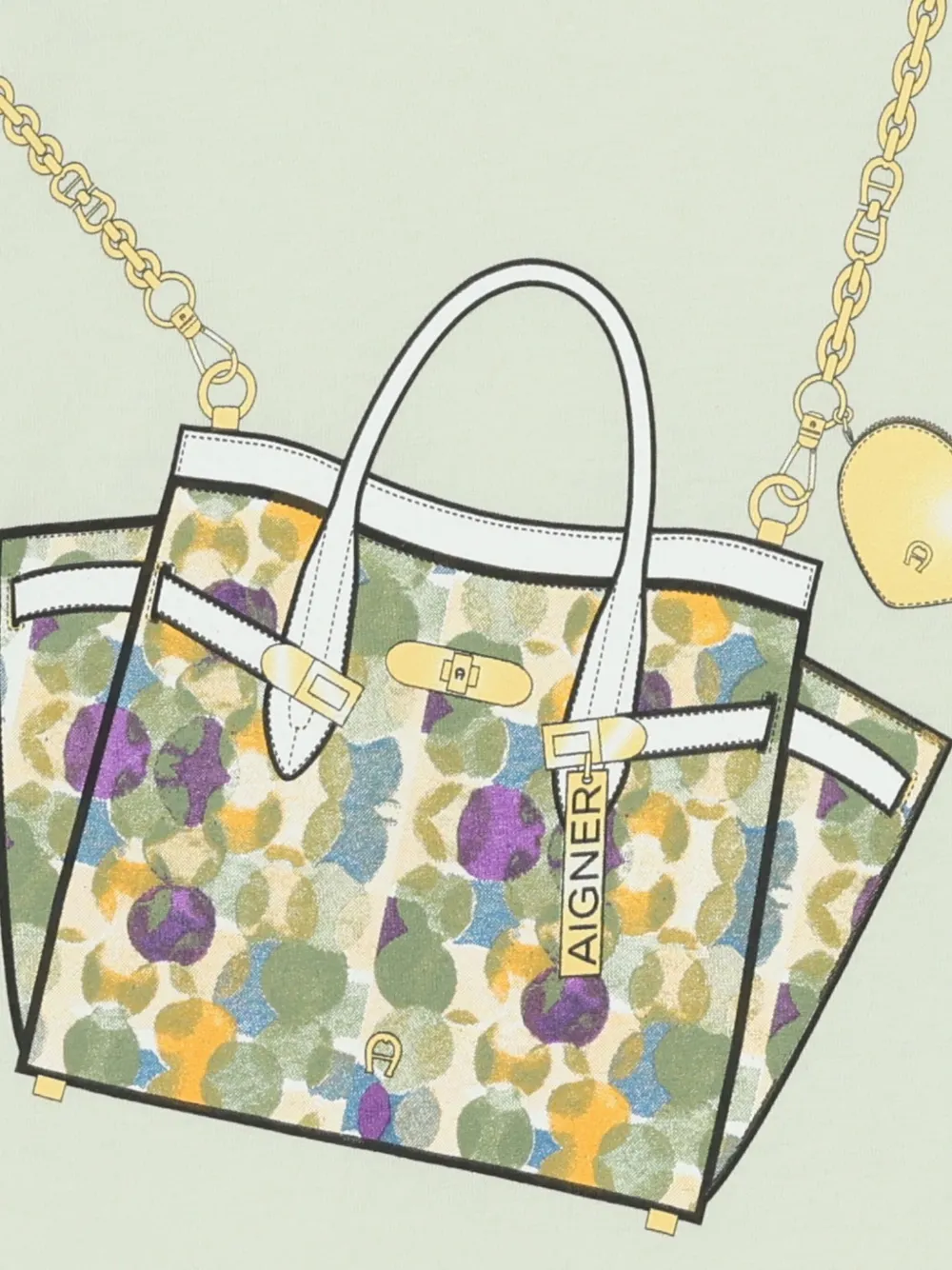 Aigner Kids Jurk met korte mouwen en handtasprint Groen