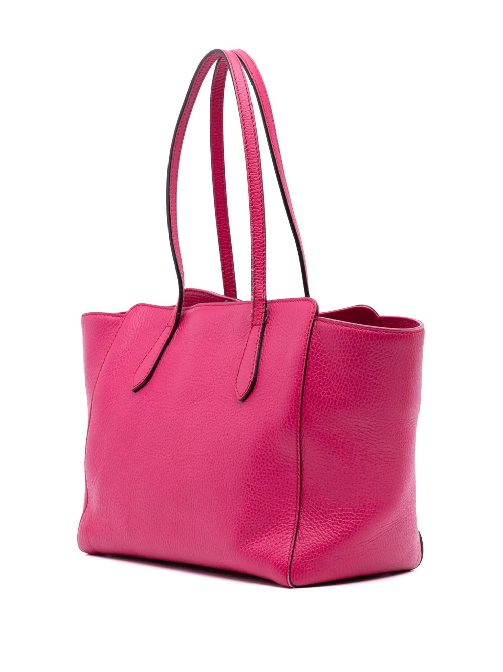 Pre-owned Gucci 2016-2025 Medium Dollar Calfskin Swing Tote Bag In Pink