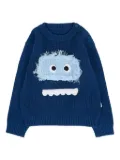 Stella McCartney Kids monster face-motif organic cotton sweater - Blue