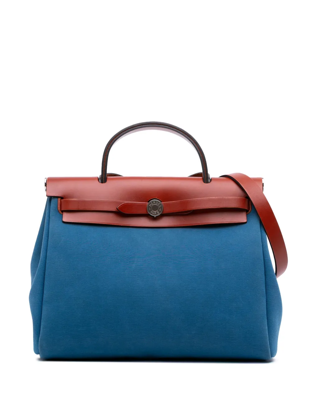 Hermès Pre-Owned 2019 Toile Herbag Zip 31 satchel - ブルー Hermès Pre-Owned 2019 Toile Herbag Zip 31 satchel - ブルー
