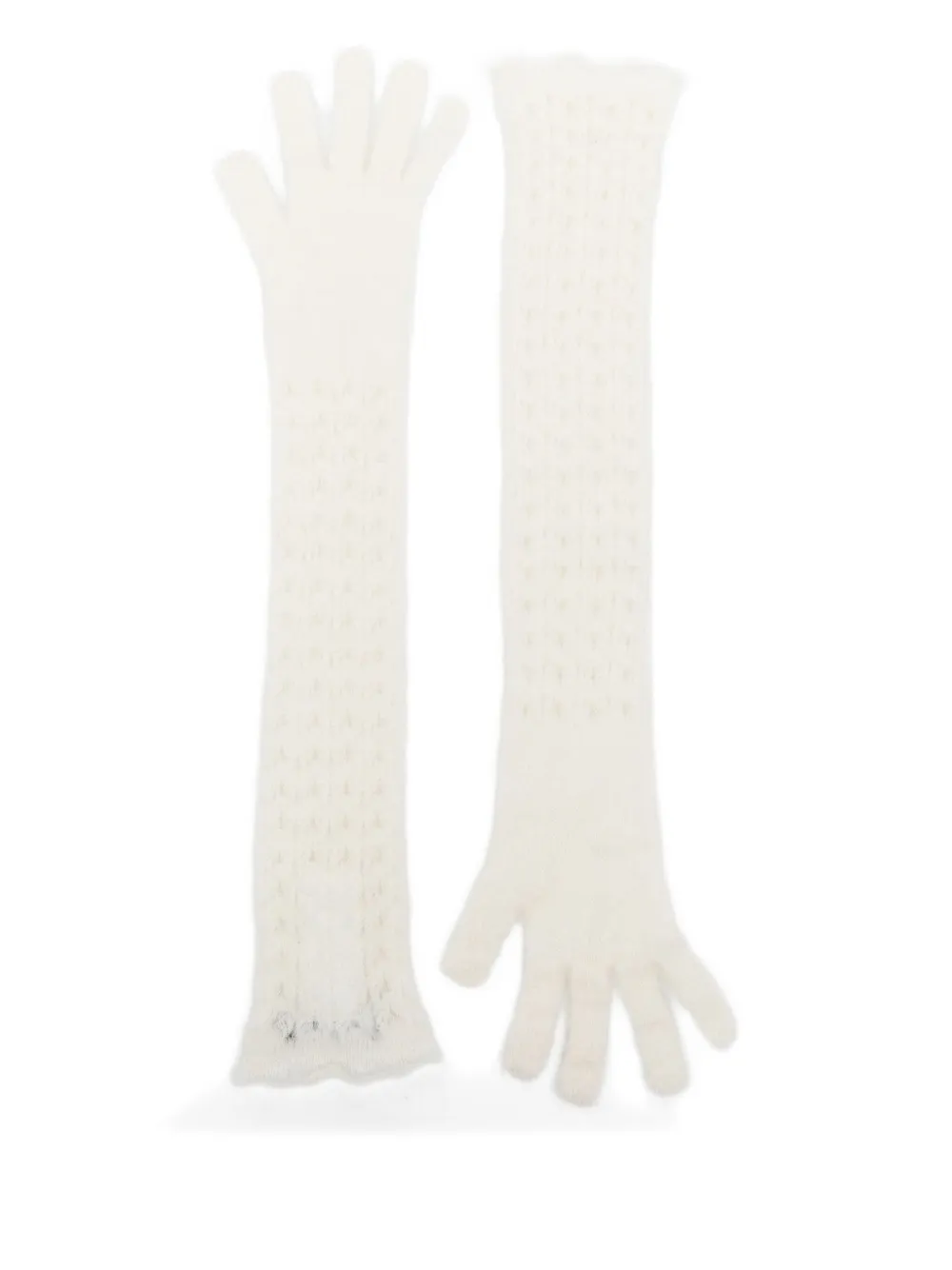 Fabiana Filippi long-fingerless gloves - Wit