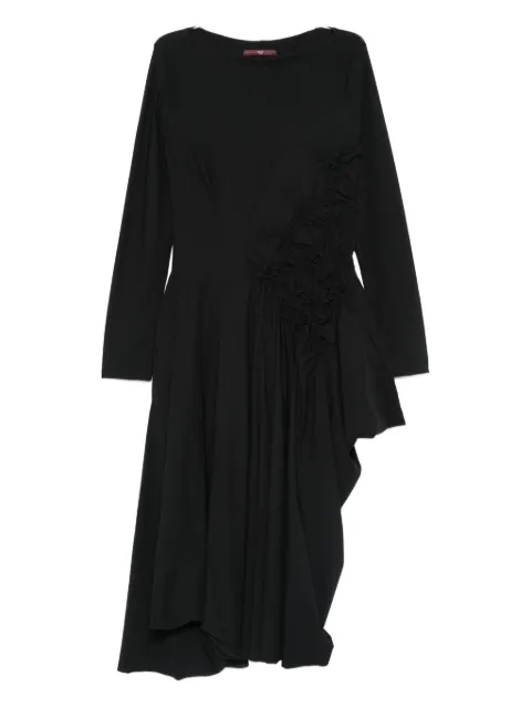 High ruched-detail asymmetric dress
