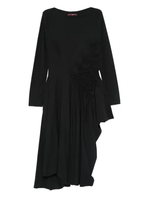 High ruched-detail asymmetric dress
