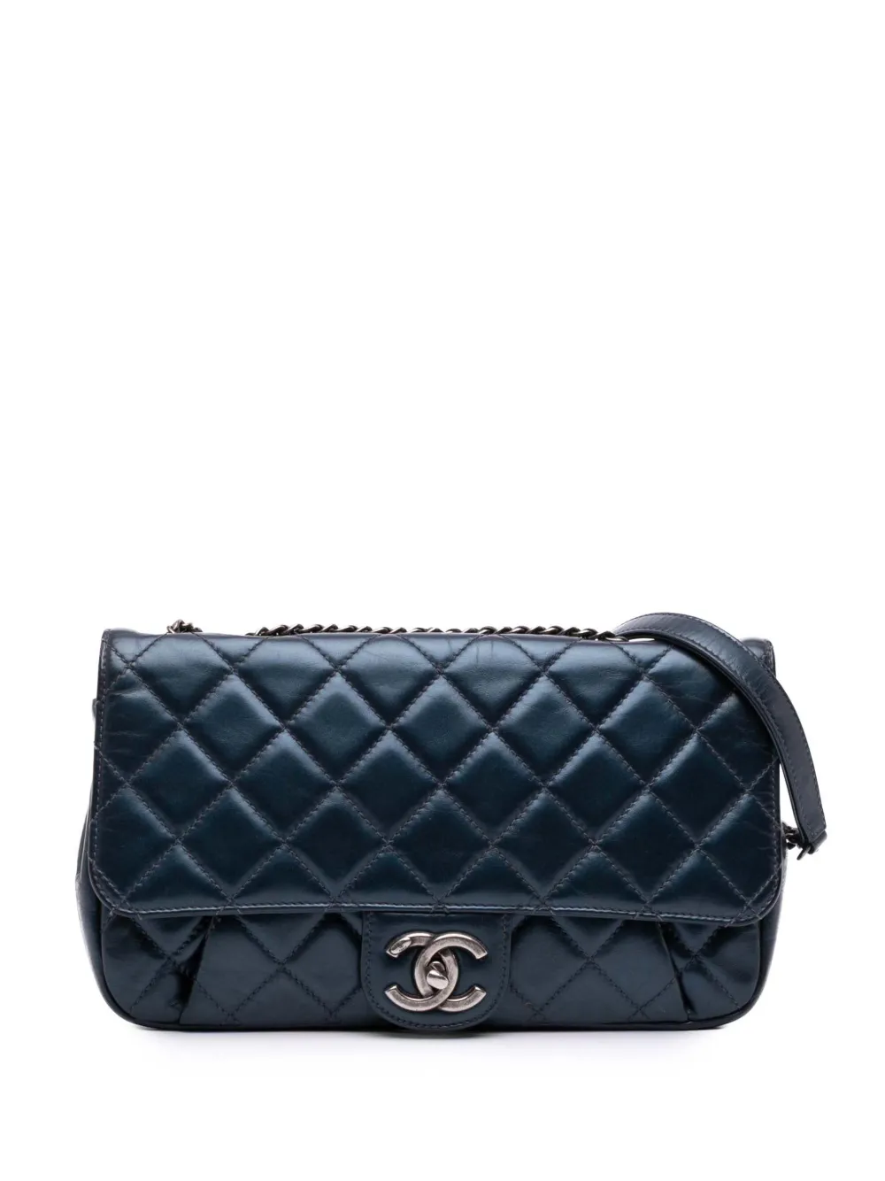 CHANEL Pre-Owned 2016-2017 Medium Quilted Glazed Calfskin Coco Pleats CHANEL Pre-Owned 2016-2017 Medium Quilted Glazed Calfskin Coco Pleats