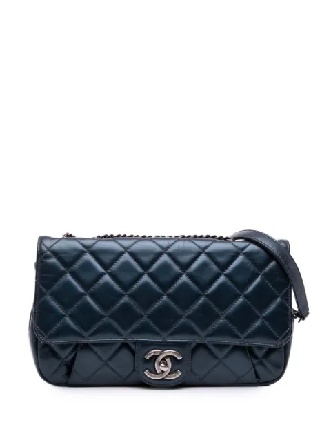 CHANEL Pre-Owned 2016-2017 Medium Quilted Glazed Calfskin Coco Pleats Flap crossbody bag