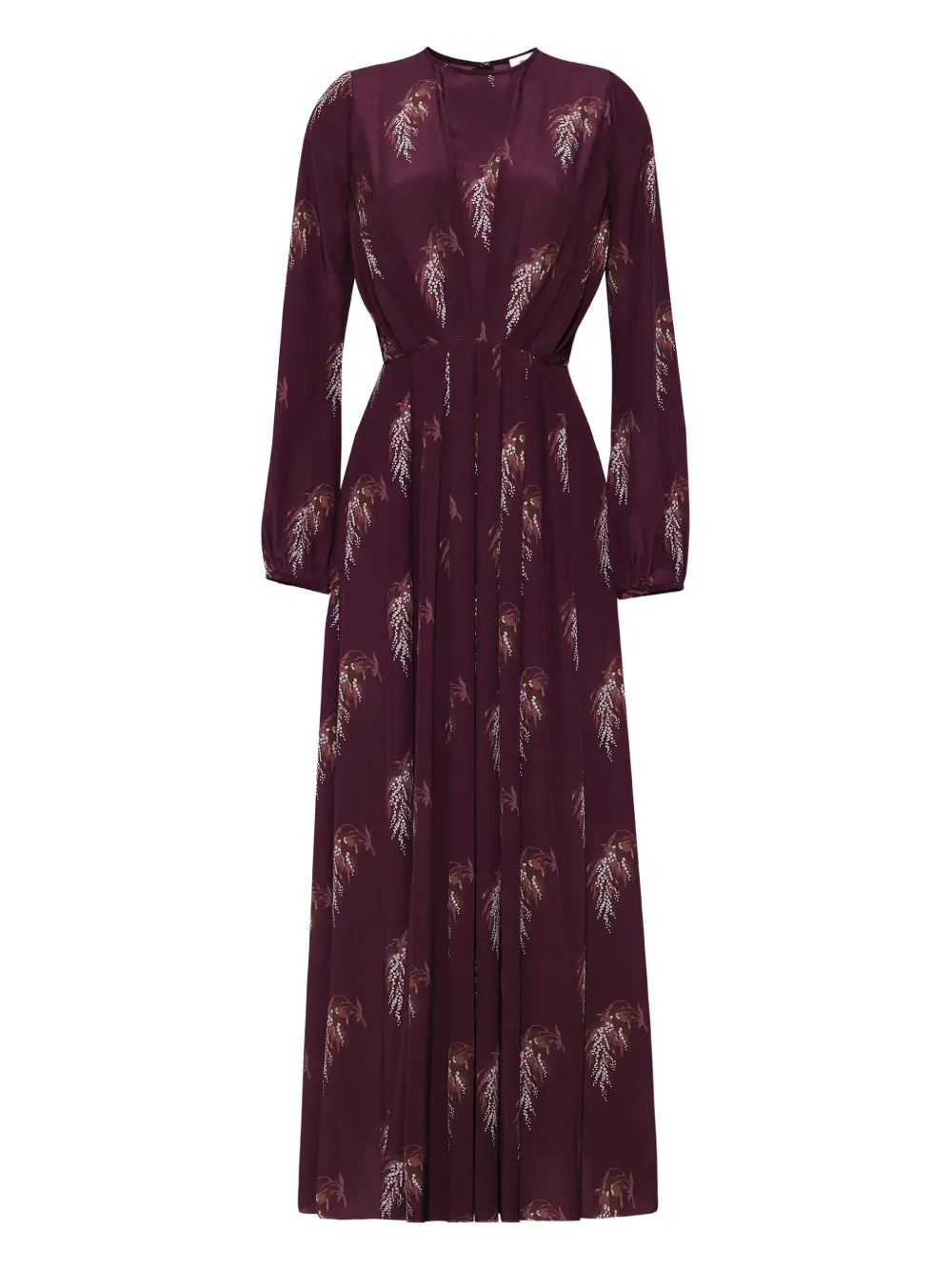 Adam Lippes floral-print pleated midi dress | Red | Image 1