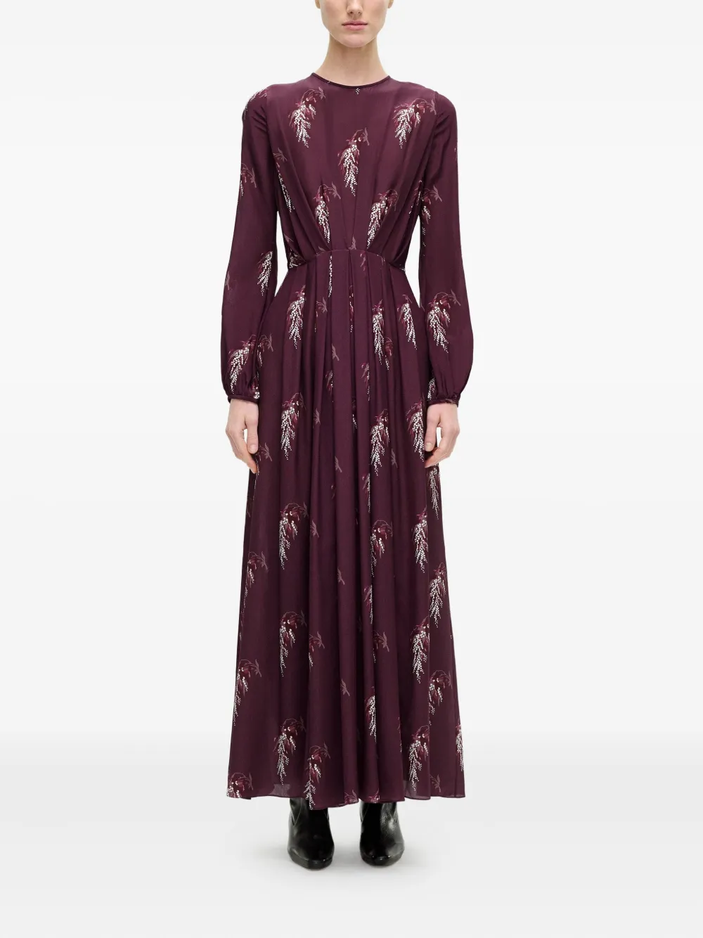 Adam Lippes floral-print pleated midi dress - Rood