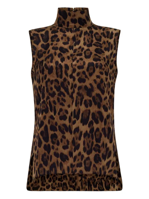 Adam Lippes leopard-print high-neck top