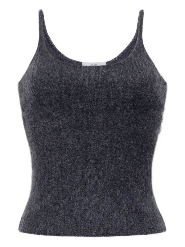 Adam Lippes Brushed Cashmere spaghetti-strap Top Grey