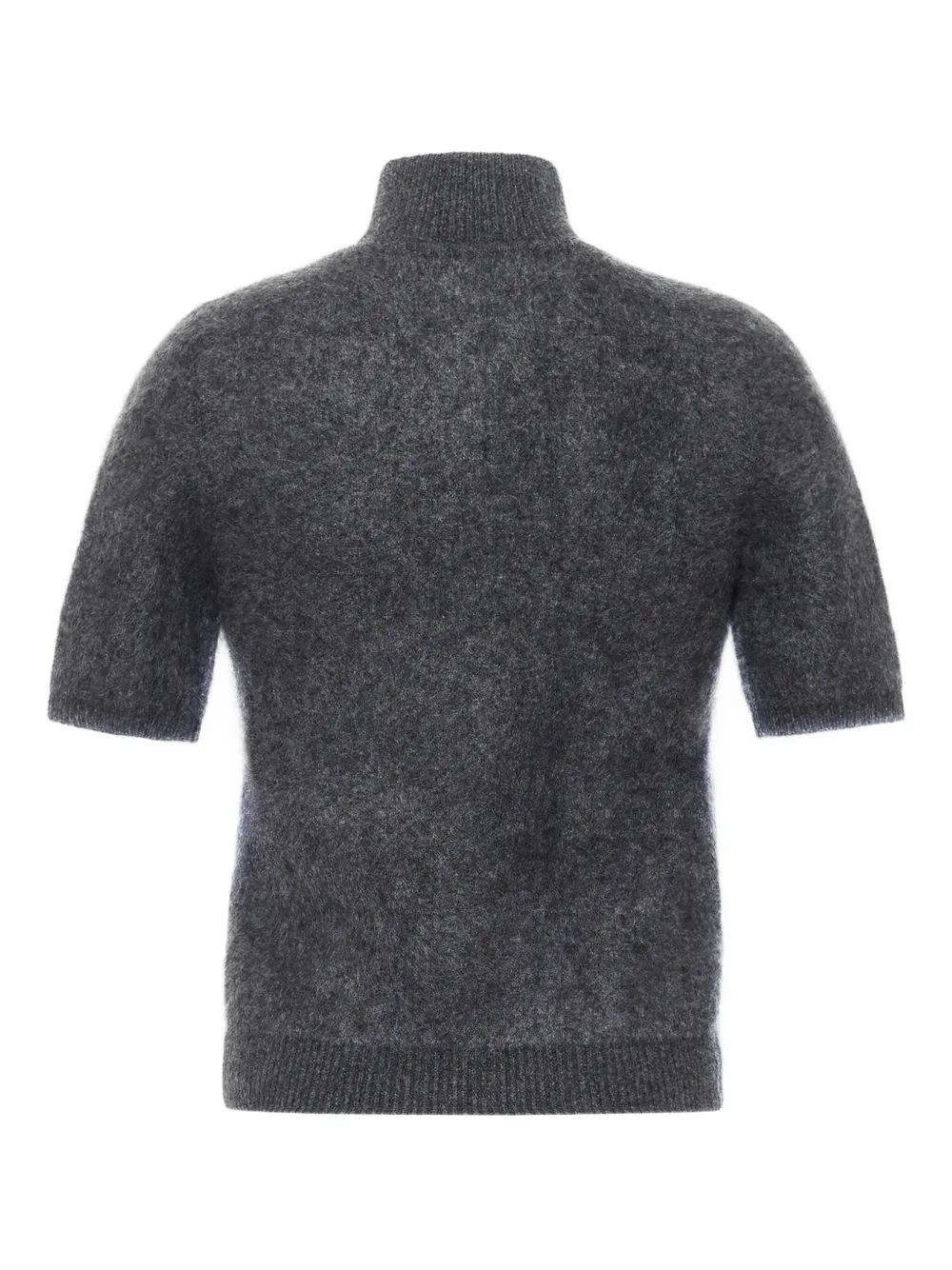 Adam Lippes Ari Brushed-cashmere Mock-neck Top In Gray