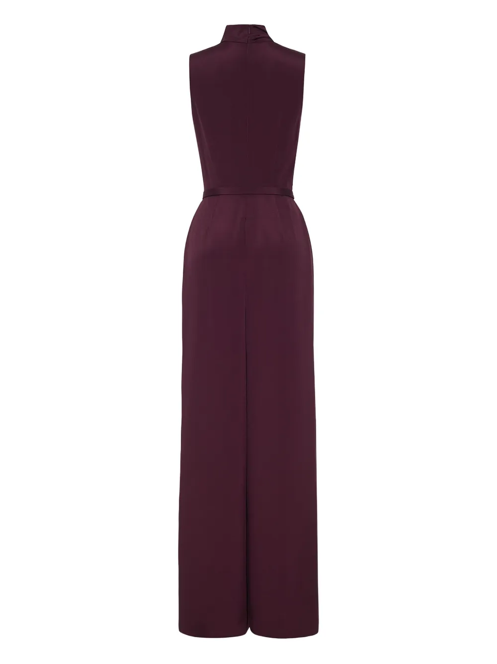 Adam Lippes Cowl-neck Belted Jumpsuit In Purple