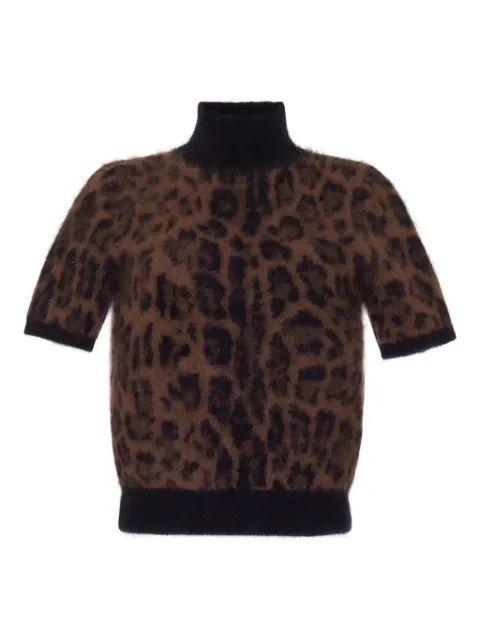 Adam Lippes leopard-print high-neck sweater