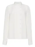 Adam Lippes Alina pleated long-sleeve blouse - White