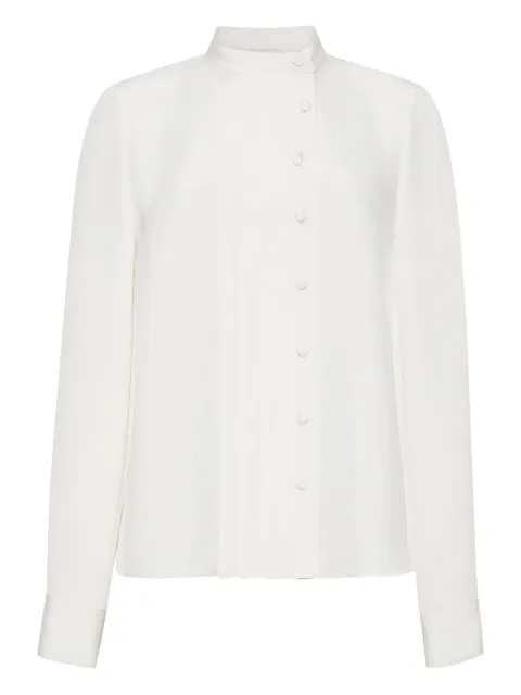 Adam Lippes Alina pleated long-sleeve blouse 