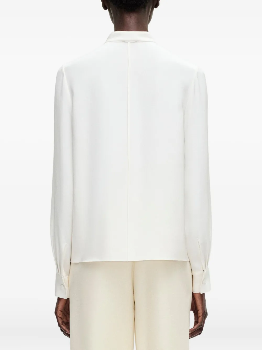 Adam Lippes Alina geplooide blouse met lange mouwen Wit