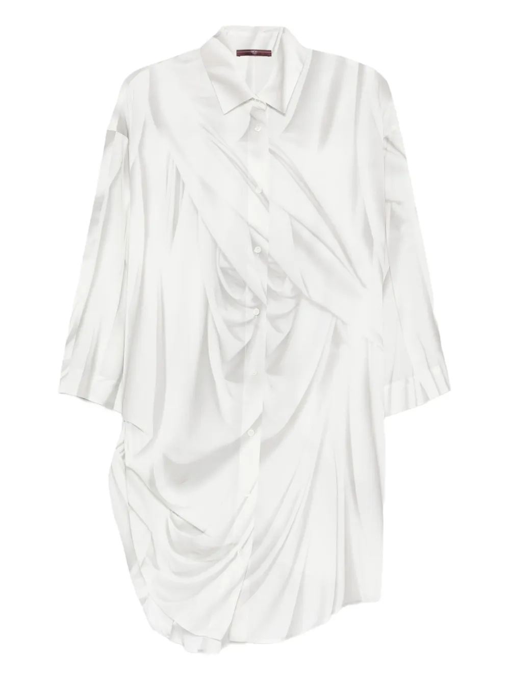 High draped button-front shirt | White | Image 1