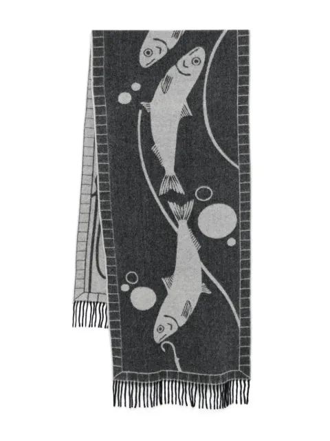 Henrik Vibskov fish-print fringed scarf