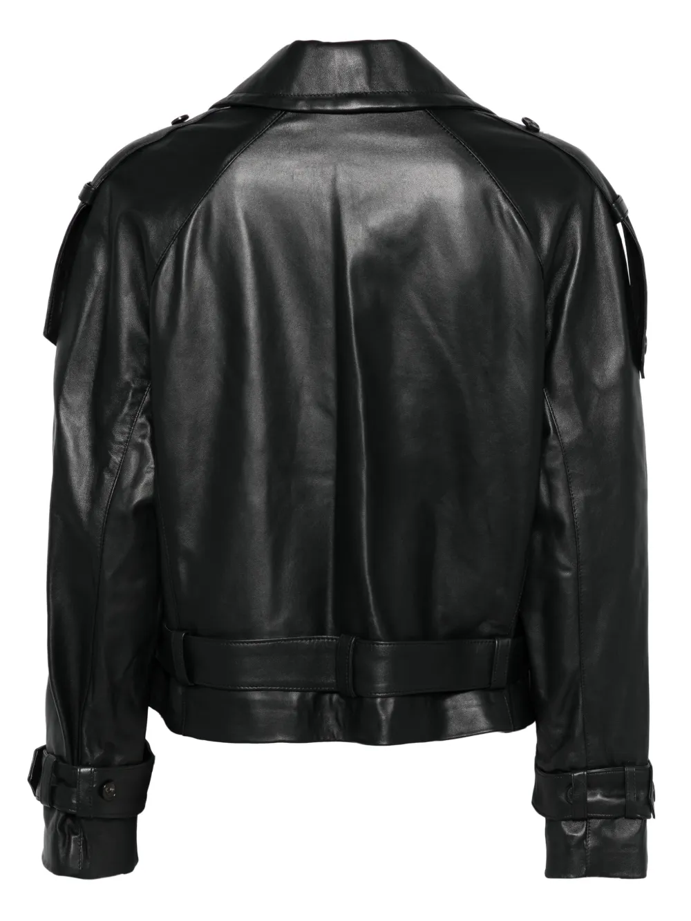 Isabel Benenato belted double-breasted leather jacket | Biker Jackets | Image 2