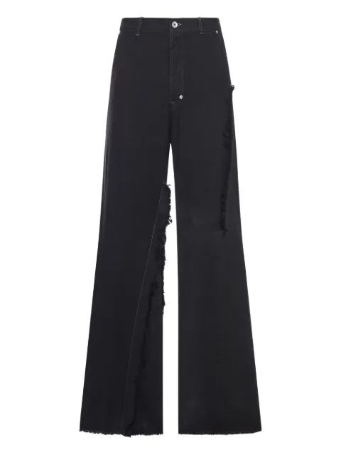 Rick Owens frayed-detail cotton trousers