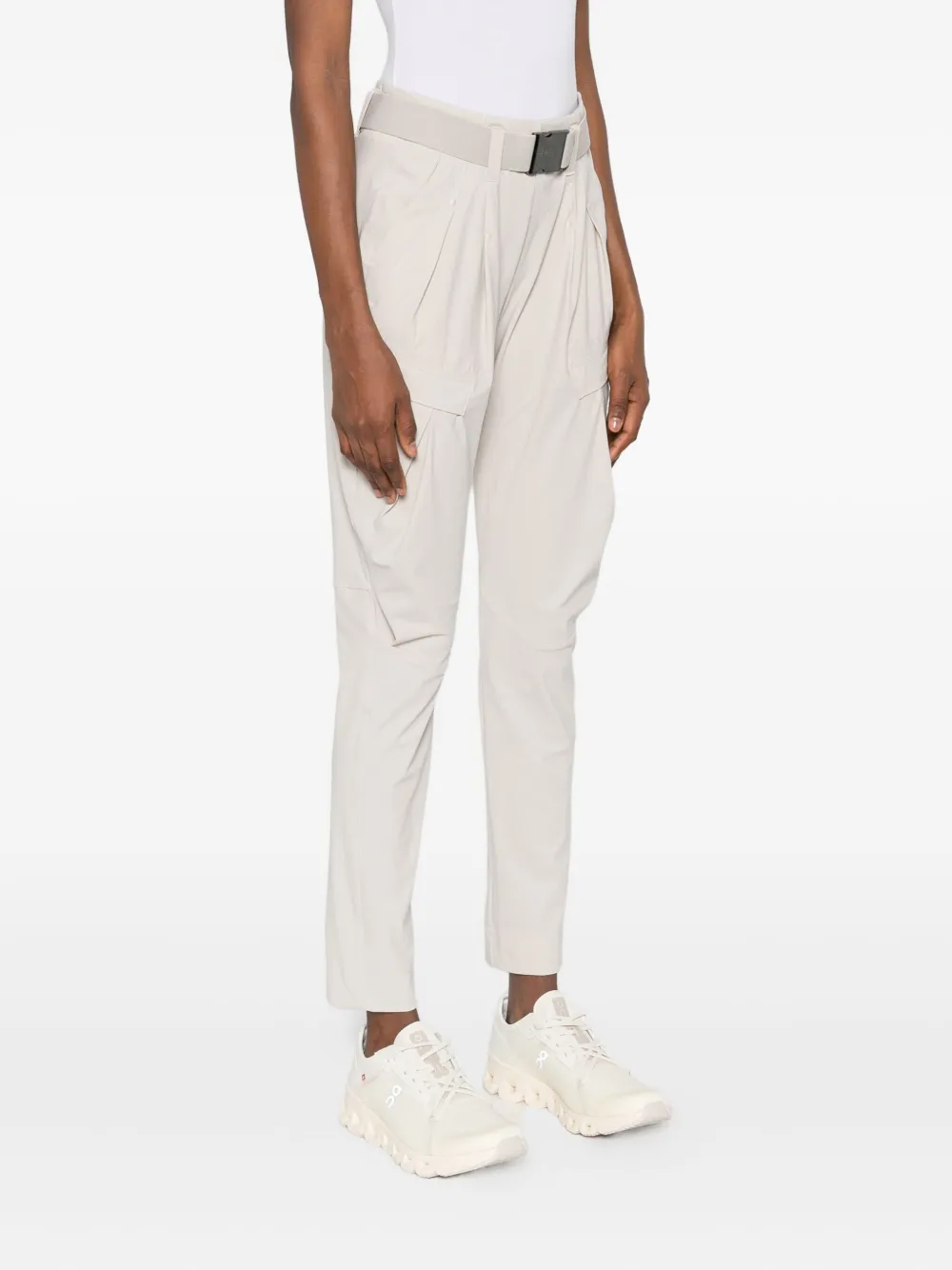 High belted trousers - Beige
